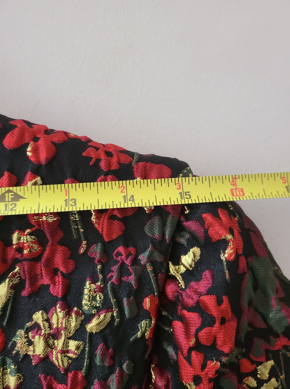 Mac Duggal Brocade Mini Dress Black/Red/Gold Multi Floral Sz 6 - Picture 11 of 11